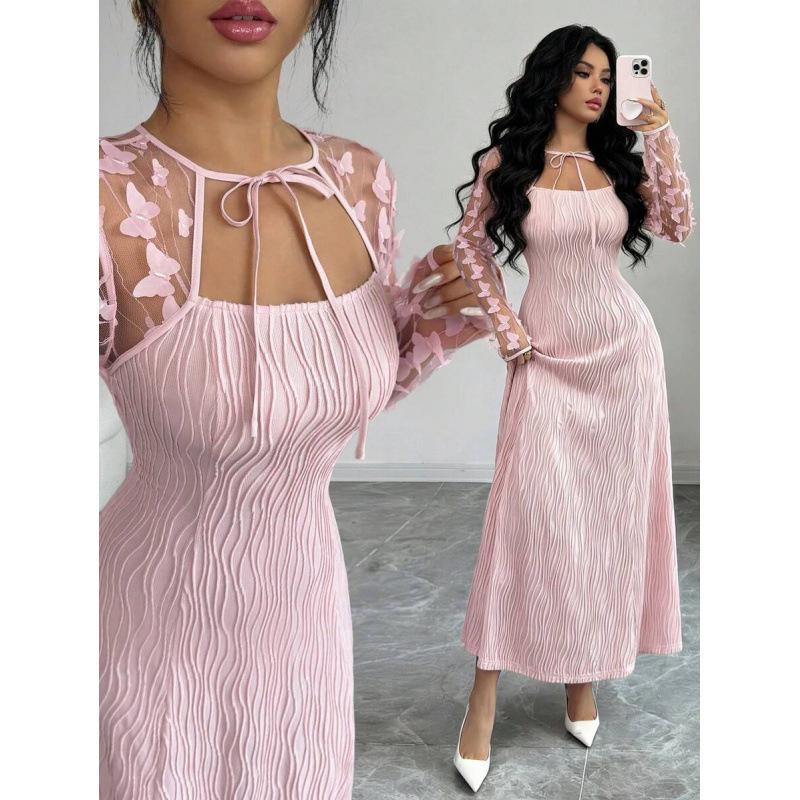 Elegant long dress 2026 summer new waist and thin A party and banquet skirt S