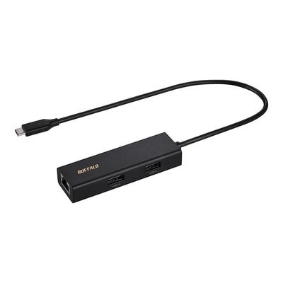 Buffalo Gigabit Docking Station with LAN Wired LAN USB Made In Type-C 4-in-1 Adapter, Port, 3.2 (Gen 1), Japan, Black, LUD-U3-CU101BK/N
