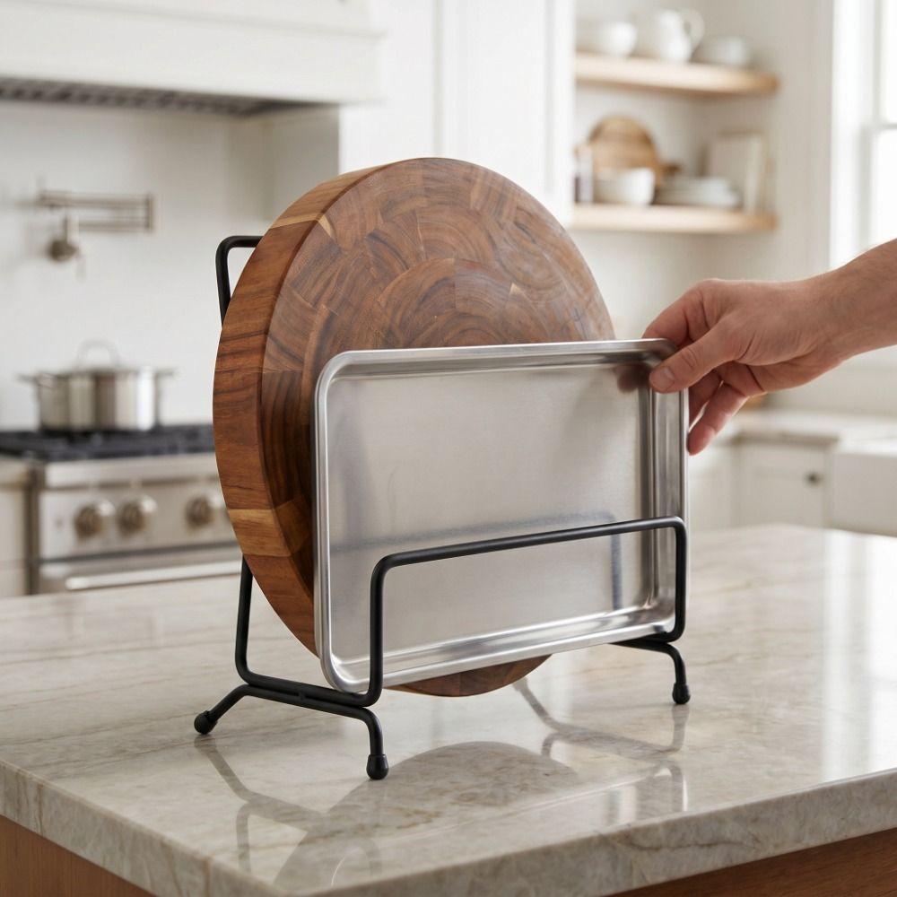 Rustproof Pot Lid Holder Space Saving Kitchen Organizer Minimalism Dish Storage Rack Kitchen