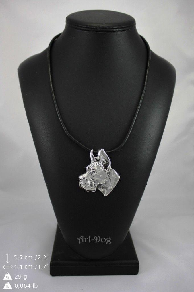 Great Dane I - Necklace with Dog, Silver-plated Pendant for Dog Fan, Unique Jewelry by Art-Dog Brand
