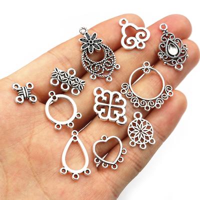 30 stuks Antiek Zilverkleurig Boho Vintage Bloem Connector Bedels Hanger DIY Ketting Armband Sieraden Maken Onderdelen Benodigdheden