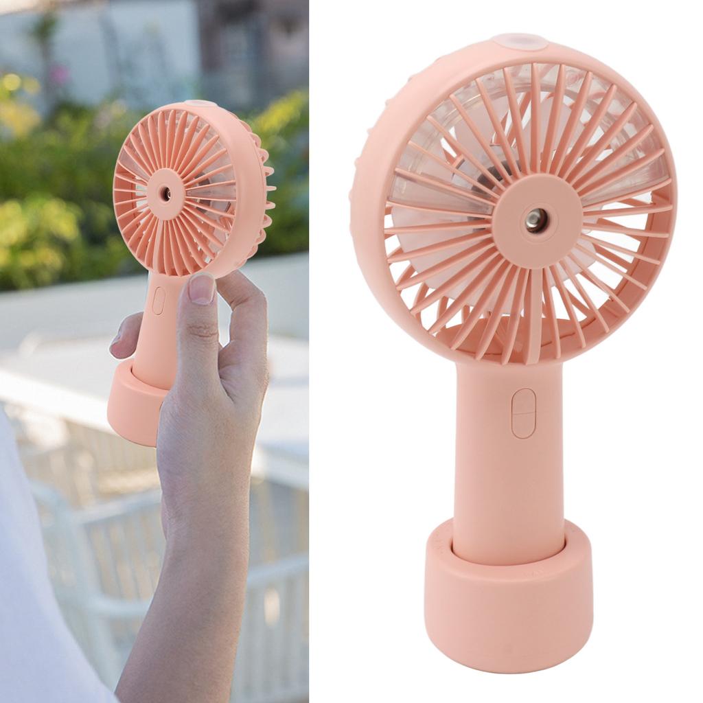 Handheld Misting Fan Quiet 2000mAh 3 Wind Speed 2 Spray Mode 7 Blades USB Fan for Desktop