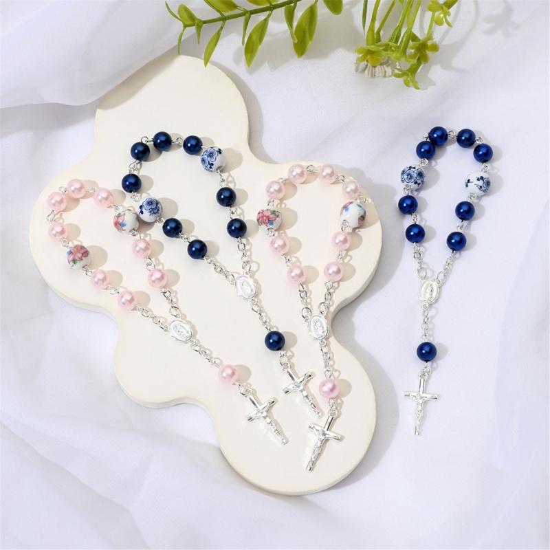 Elegant Crucifix Charm Bracelet Religious Symbol Jewelry Alloy Design Wristband For Daily Wear Secure Lock Clasp