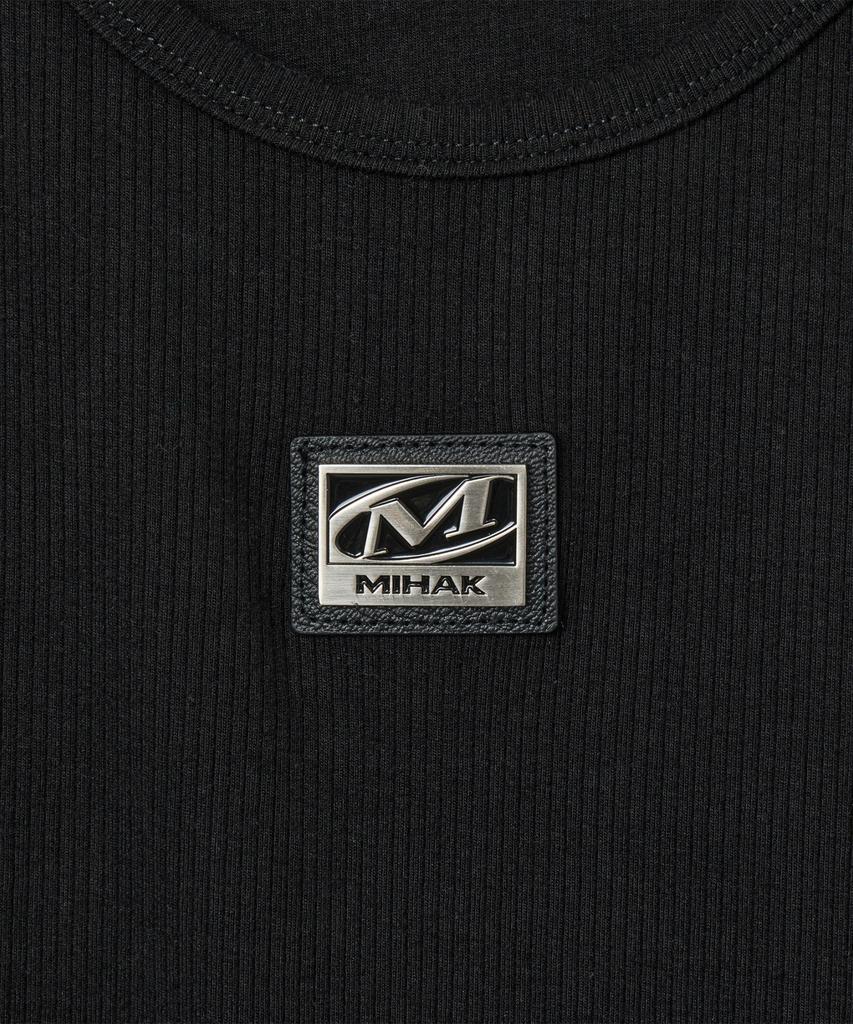 Mihag Metal Plate Crop Sleeveless (Black)