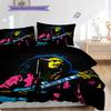 Bob Marley Lebendiges Kunst-Set Dreiteiliges Set 1 Bettbezug 2 Kissenbezüge Ohne Füllung Bettwäsche-Set Bettbezug und Kissenbezug