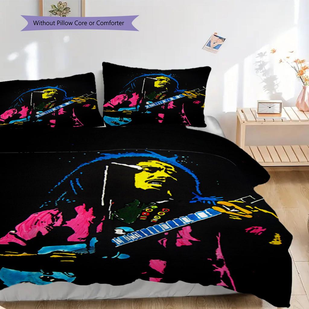 Bob Marley Lebendiges Kunst-Set Dreiteiliges Set 1 Bettbezug 2 Kissenbezüge Ohne Füllung Bettwäsche-Set Bettbezug und Kissenbezug