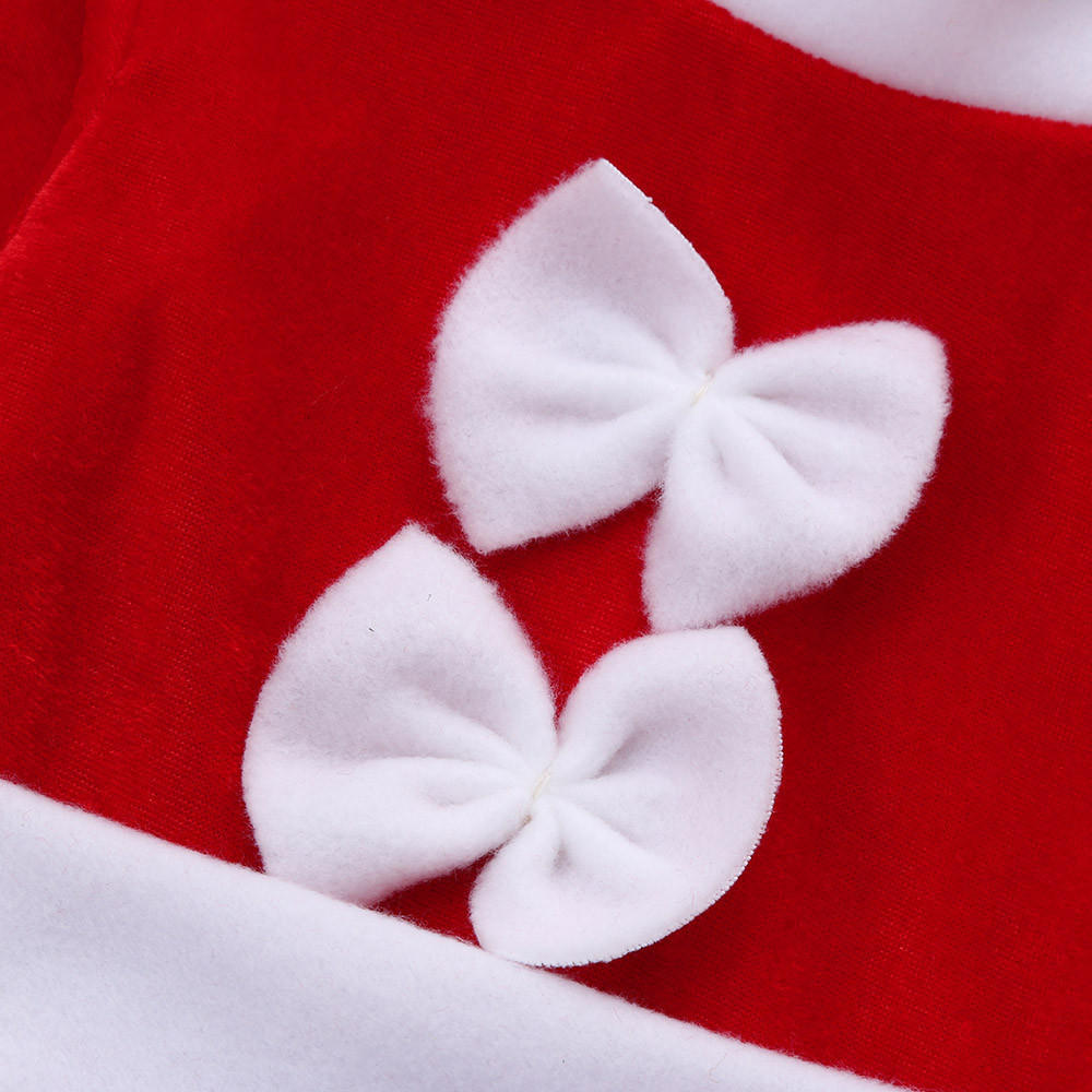 

Toddler Kid Christmas Clothes Costume Bowknot Party Dresses+Hat Outfit 130 красный