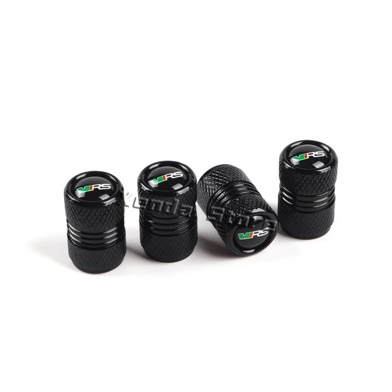 AHUQ1 Car Wheel Tire Valve Caps Tyre Stem Covers Airdust For Skoda VRS Octavia Kamiq Kodiaq Karoq RS Superb Fabia Rapid Accessories