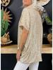 2026 Women's Urban Casual V-Neck Sequin Loose Fit Short Sleeve T-Shirt