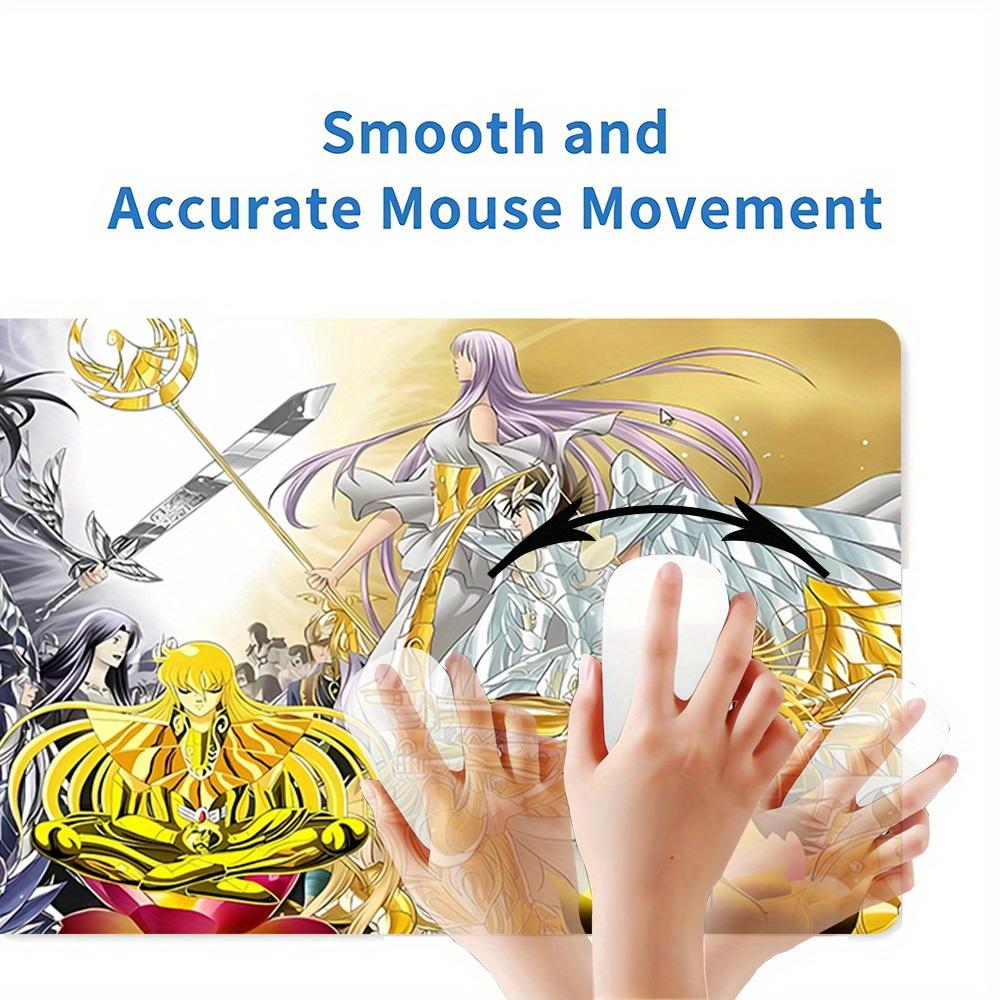 1pc Large Gaming Mouse Pad, UV Reactive Non-Slip Desk Mat, Washable PolyesterSaint, Seiya, KnightsComputer Pad with Vibrant Game Machine Pri