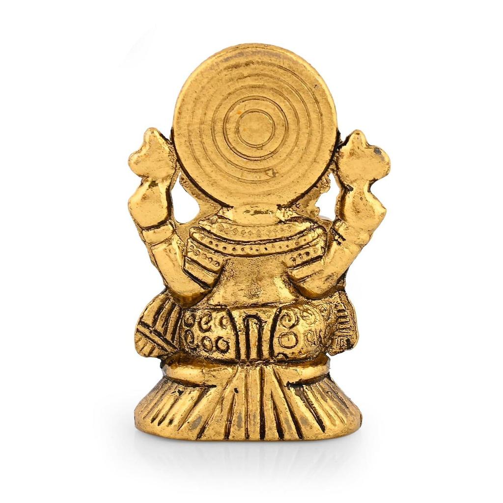 Ganesha Idol Showpiece Aluminum Golden Finish Ganesha Idol for Gift & Home Decor, Pooja Room, Mandir Housewarming Gifts