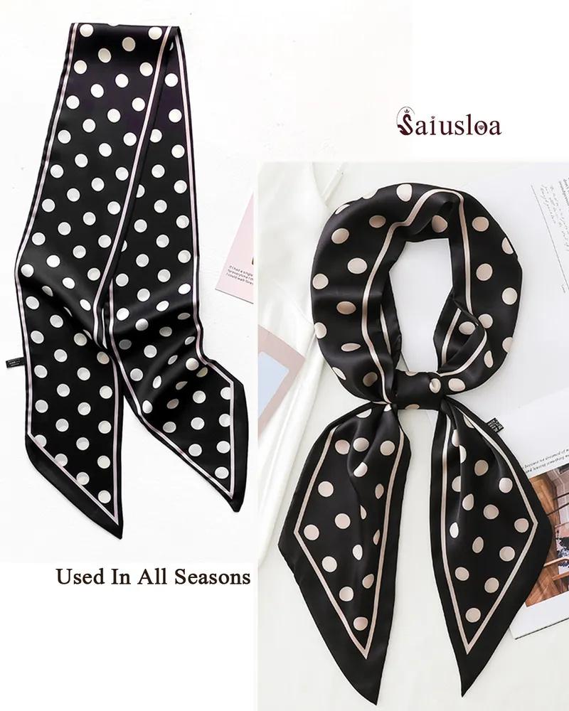 

Luxury Satin Feel Square Scarf Neck Accessory Soft Lightweight Silky Fabric Wrap for Elegant Style Women and Men Suitable for Various Occasions One Size чёрный