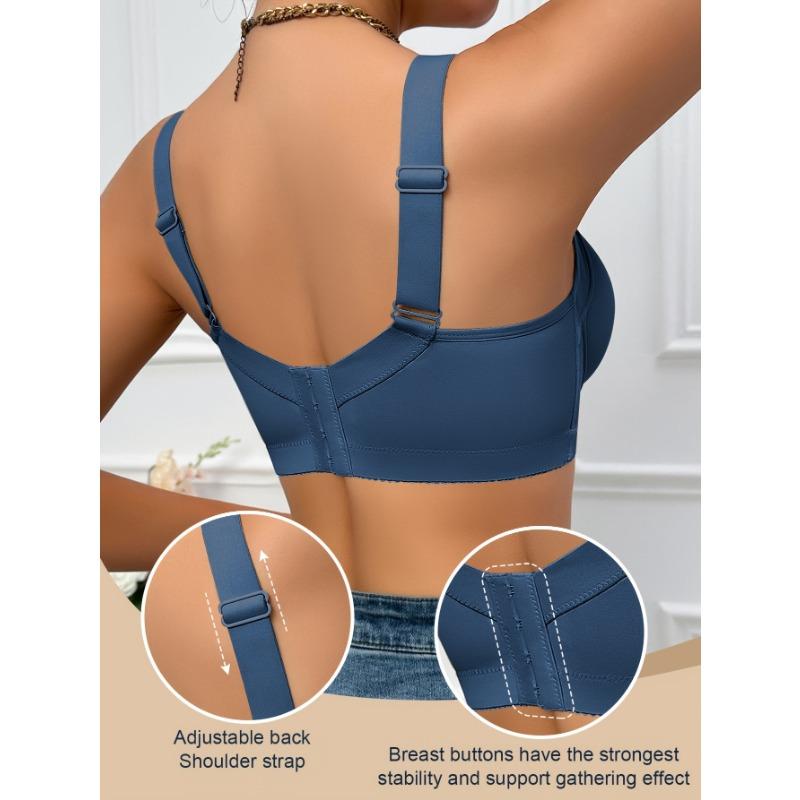 Seamless Full Coverage T-Shirt Bra Comfortable Underwire Push Up Bra with Adjustable Straps