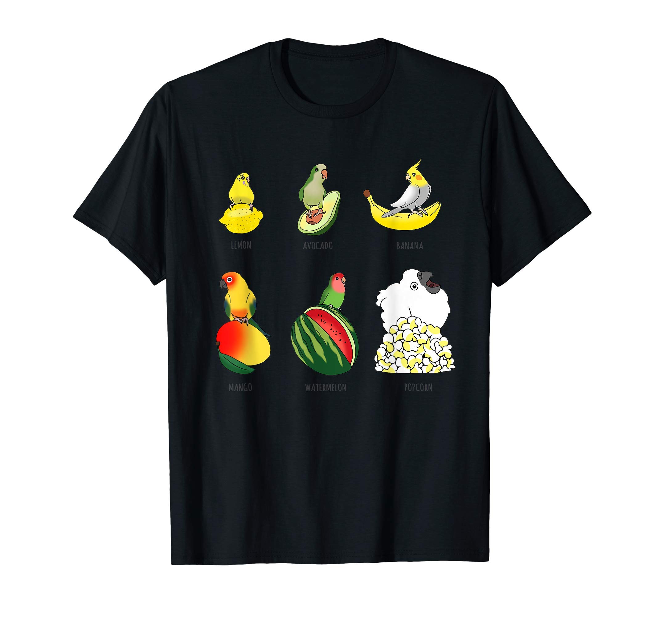 

Cute Bird Doodle Birb Meme Funny Pet Owner Parrot Fruit T-Shirt чёрный