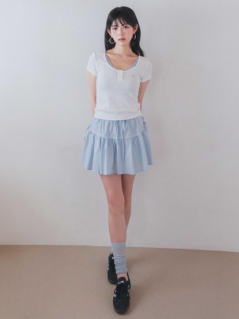 Cool Kitten Lace Ribbon Skirt 3 Colors