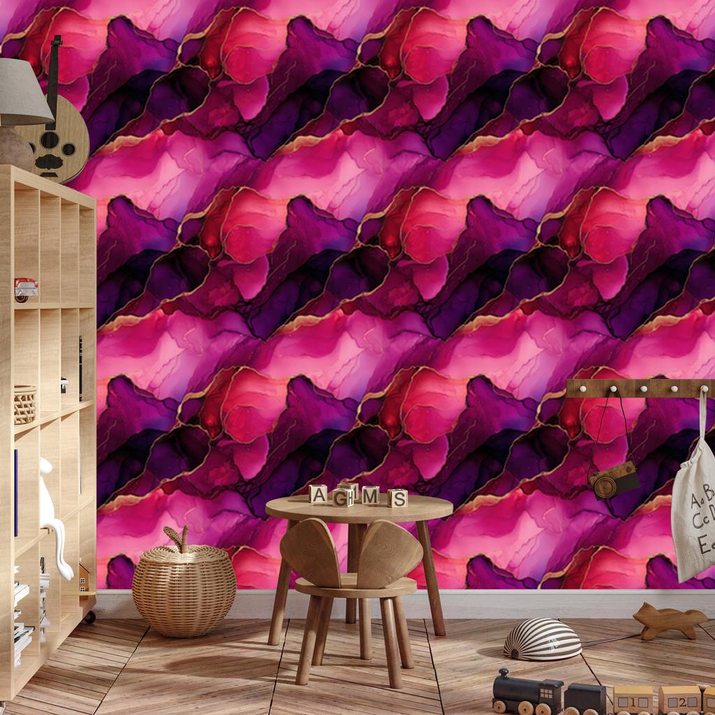 Ink Wallpaper Purple, Burgundy and Pink for Living Room and Bedroom 50x1000