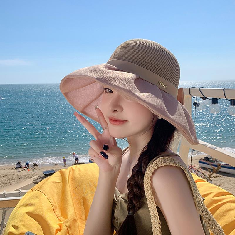 New Hat for Women's Spring and Summer Beach Vacation Sun Protection Korean Style Versatile and Elegant Fisherman's Hat Sun Hat