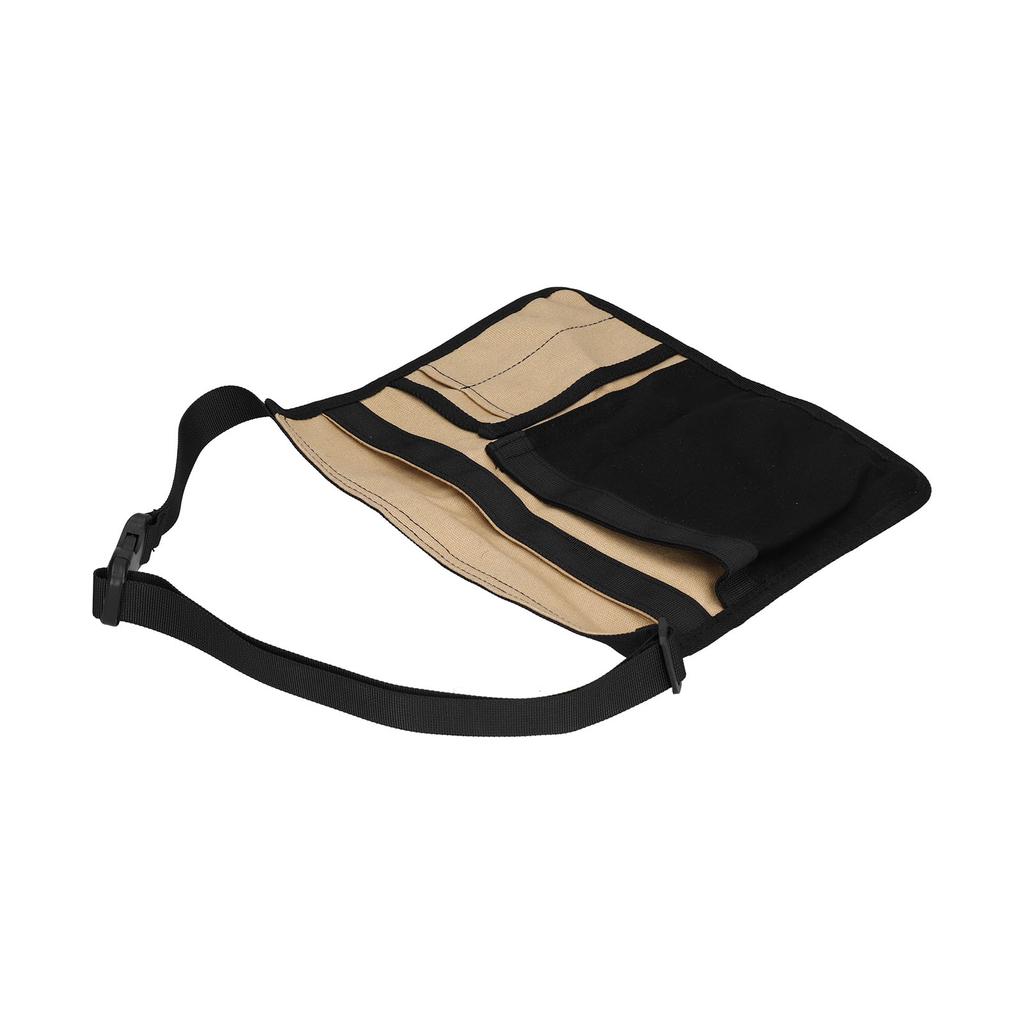 Tool Waist Bag Lightweight Multi Pocket Oxford Cloth Waist Tool Pouch for Garden Climbing Outdoor(Black  Khaki )