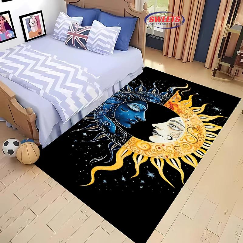 New To Moon and Sun Carpet, Anti-slip Sound Insulation, Add Soft and Comfortable,Living Room Bedroom Office Area Can Be Used Mat