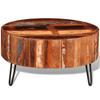Vintage Style Solid Reclaimed Wood Round Coffee Table