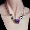 Fashion Amethyst Crystal Necklace With Cross Pendant For Women Summer 2024