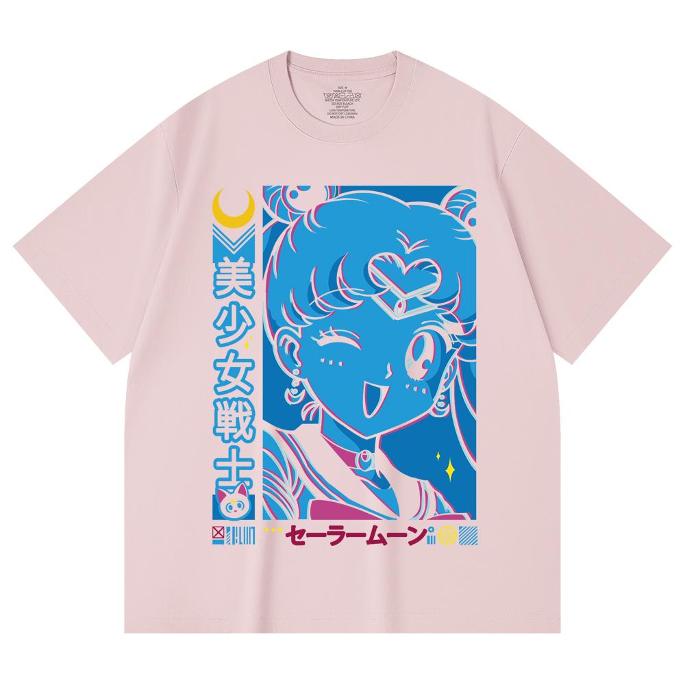 230 Gsm 100% Cotton Sailor Moon V13 Print Unisex Heavy Cotton T Shirt