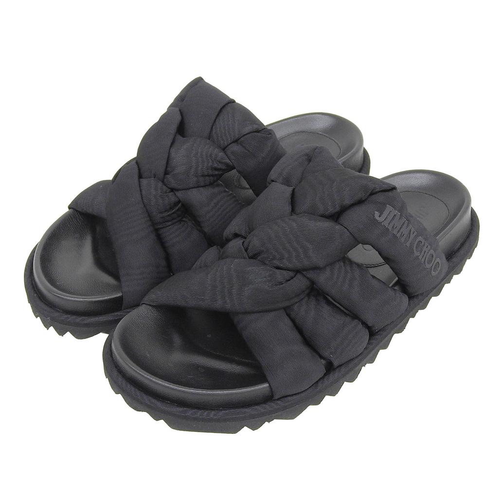 Great JIMMY CHOO Sandals Kes Black Synthetic Fiber Women 35 Used