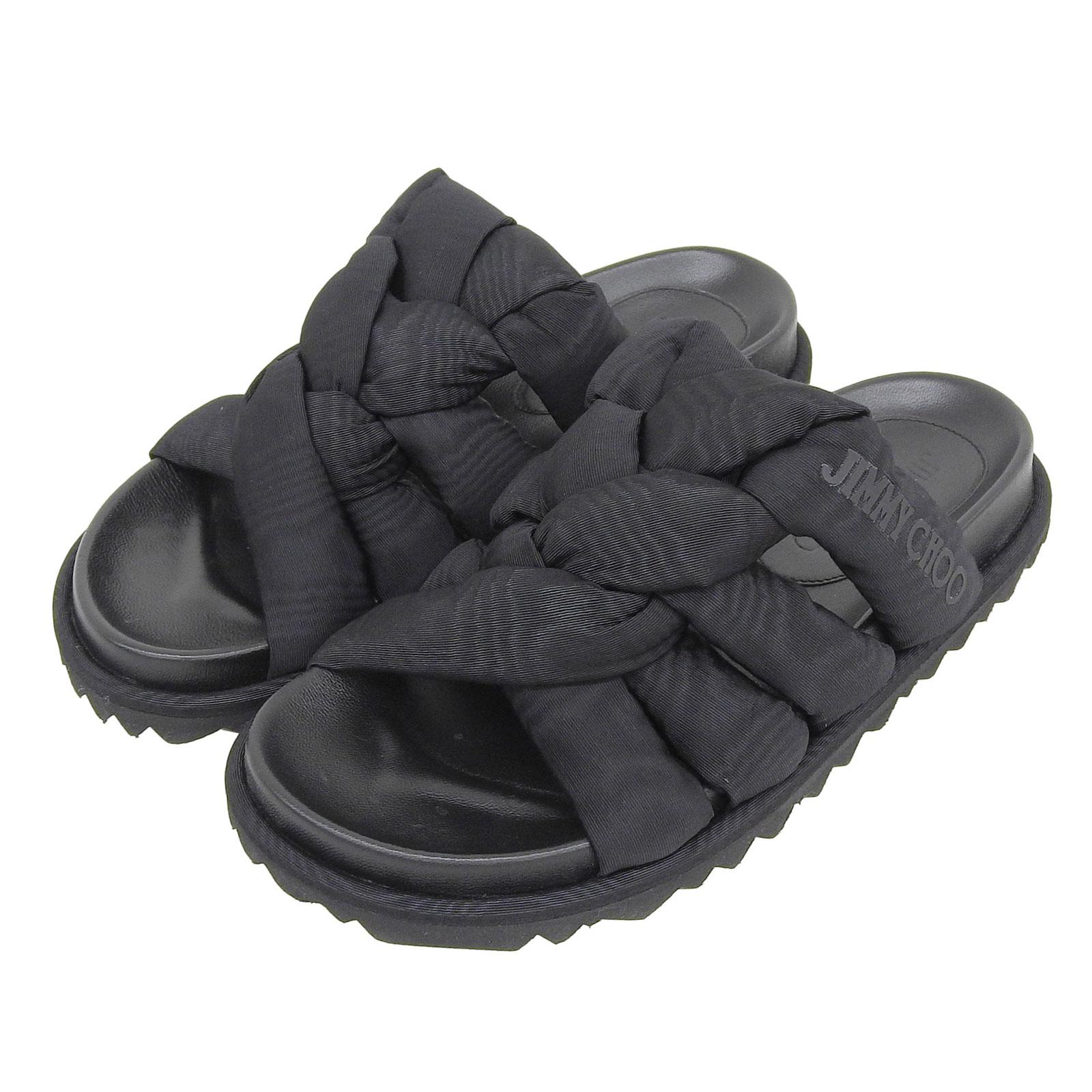 Отличные босоножки JIMMY CHOO Kes черные Синтетическое волокно Женские 35 Бу 16300₽