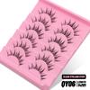 Fluffy False Eyelashes 5/7 Pairs Natural Cat Eye Lashes Transparent Stem Faux Mink Lashes Thick Soft Curly Lashes