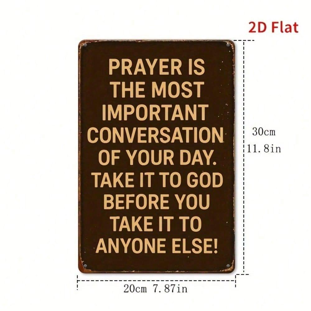 Vintage Religious Metal Sign Inspirational Prayer Wall Art 8x12 Inch Waterproof Rustproof Home Decor Plaque