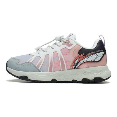 LiNing Non-Slip Durable Low-Top Childrens Running Shoes Kids Sneaker Gray Pink YKFS080-2
