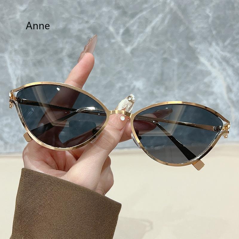 

New Cat Eye Sunglasses Hip Hop Sun Glasses Women Men Designer Metal Frame Ins Eyewear Shades Oculos De Sol UV400