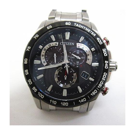 CITIZEN Citizen Atessa Eco Drive E610-S104831 Solar Radio Chronograph Date Display Men s Watch Working Product E732MF