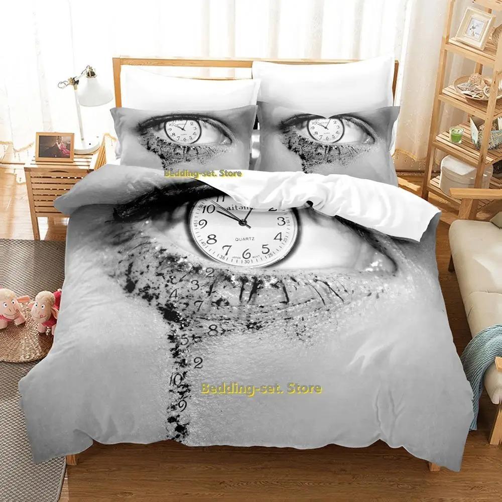Worldeater Galaxy Eye Watercolor Artistic Eye Bedding Set Cartoon Anime Three-piece Set Adult Kid Bedroom Duvetcover Sets