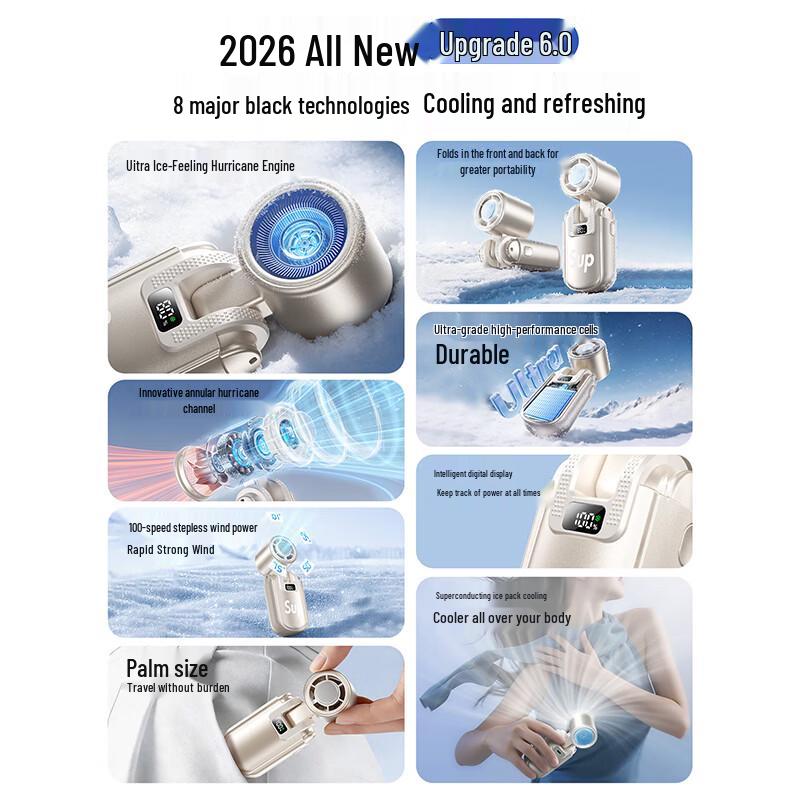 VENIDER High-Speed Semiconductor Handheld Cooling Fan