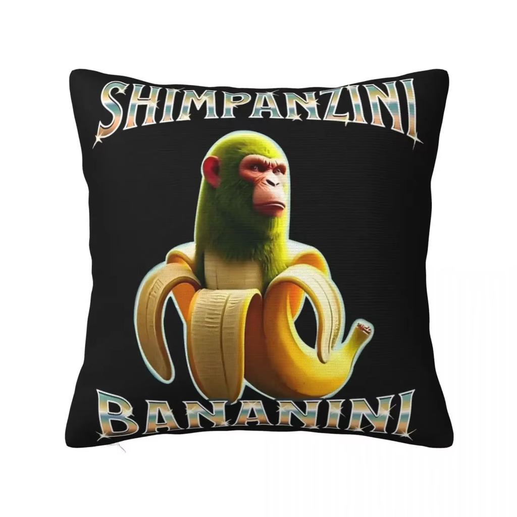 Italian Brain Rot Meme Pillow Cover Double Sided Tung Sahu Design Polyester Cushion for Sofa Bedroom Car Decoration