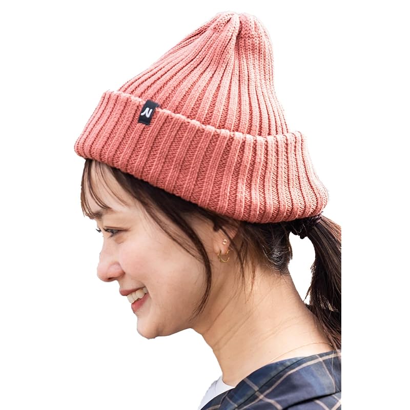 

[Nakota] organic cotton knit cap men s ladies cotton 100% cotton rib watch all seasons spring summer hat knit hat Plain color [garnet/one size]