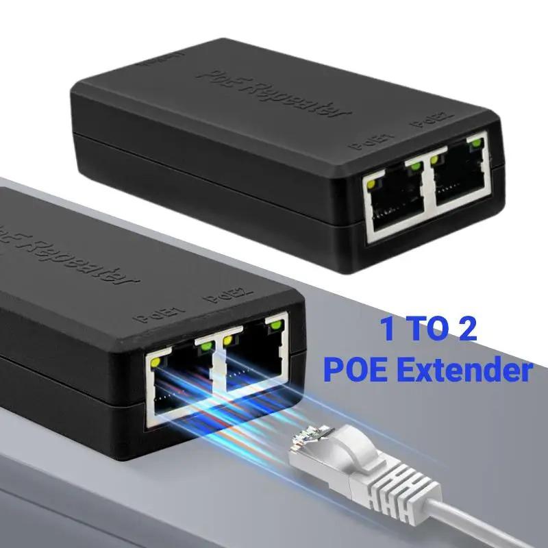2portový gigabitový POE extender 10/100/1000Mbps IEEE 802.3af/at PoE Repeater Pro napájení IP kamer pro dohled CCTV