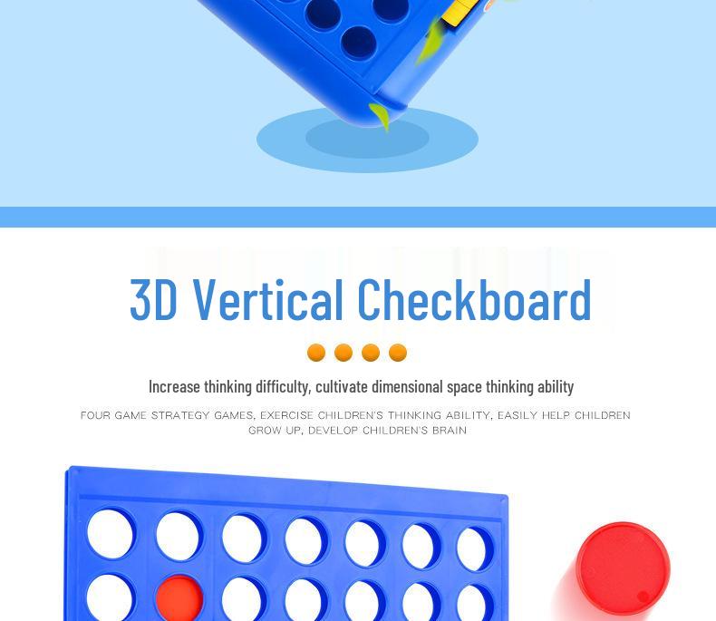 3D Four-in-a-Row Kids' Educational Game - Mini Chess Puzzle