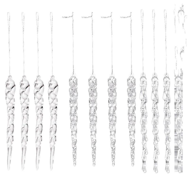 Christmas ice strip Christmas tree pendant Transparent icicle scene props Hanging Christmas decorations