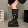 But Knee Boots Women's Thick Legs 2025 New Autumn and Winter Black Thin Boots Small Thick-soled High Knight Boots
