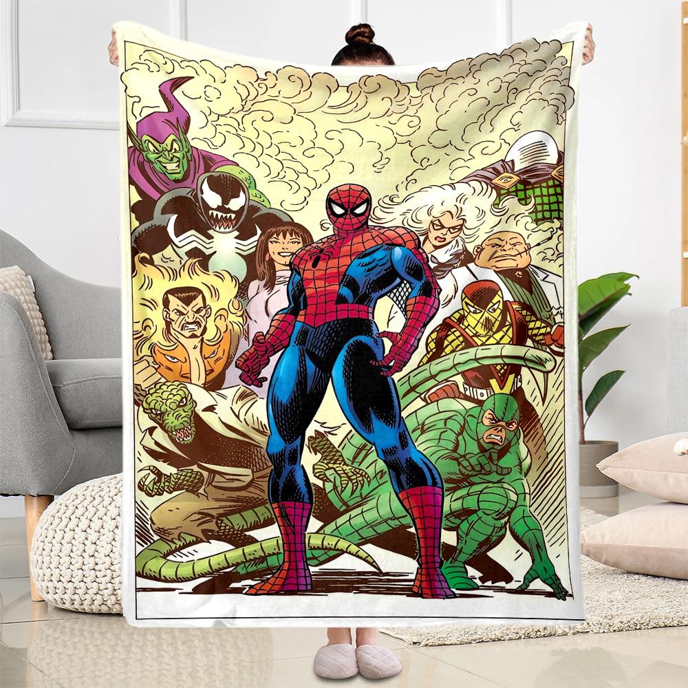 1pc Spider-Man City Blanket Soft and Warm for Sofa Office Camping Travel Livingroom Great Gift for Friends and Family Comfortable