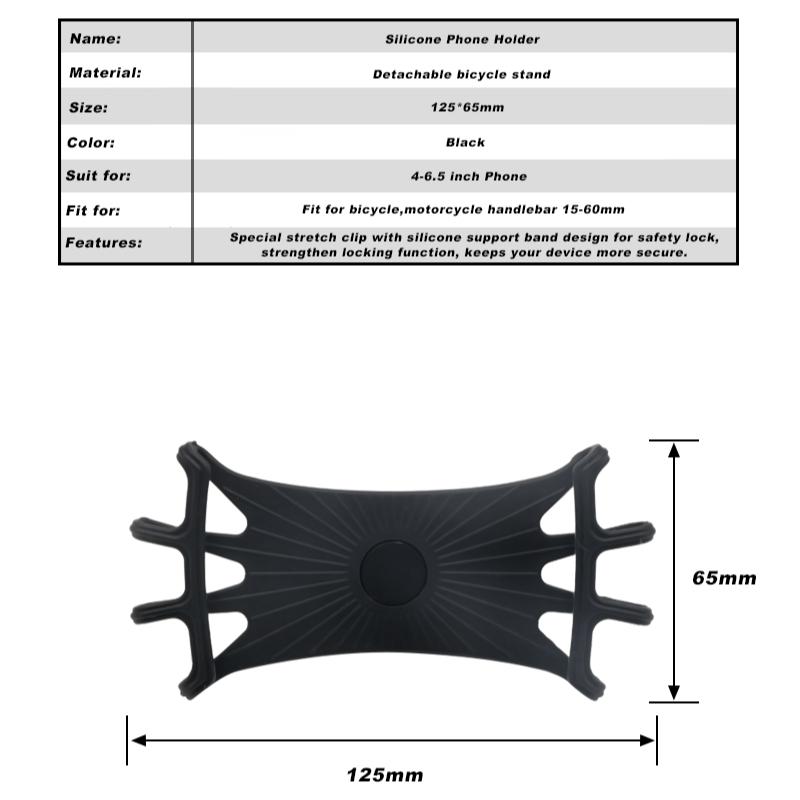 Universal Bicycle Mobile Phone Holder Silicone Material MTB Road Bike Navigation Bracket GPS Clip Quick Mount Cycling Accessory