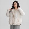 Womens Short Puffer Jacket Hooded Loose Fit Warm Winter Coat Cotton-Padded Thick Outerwear