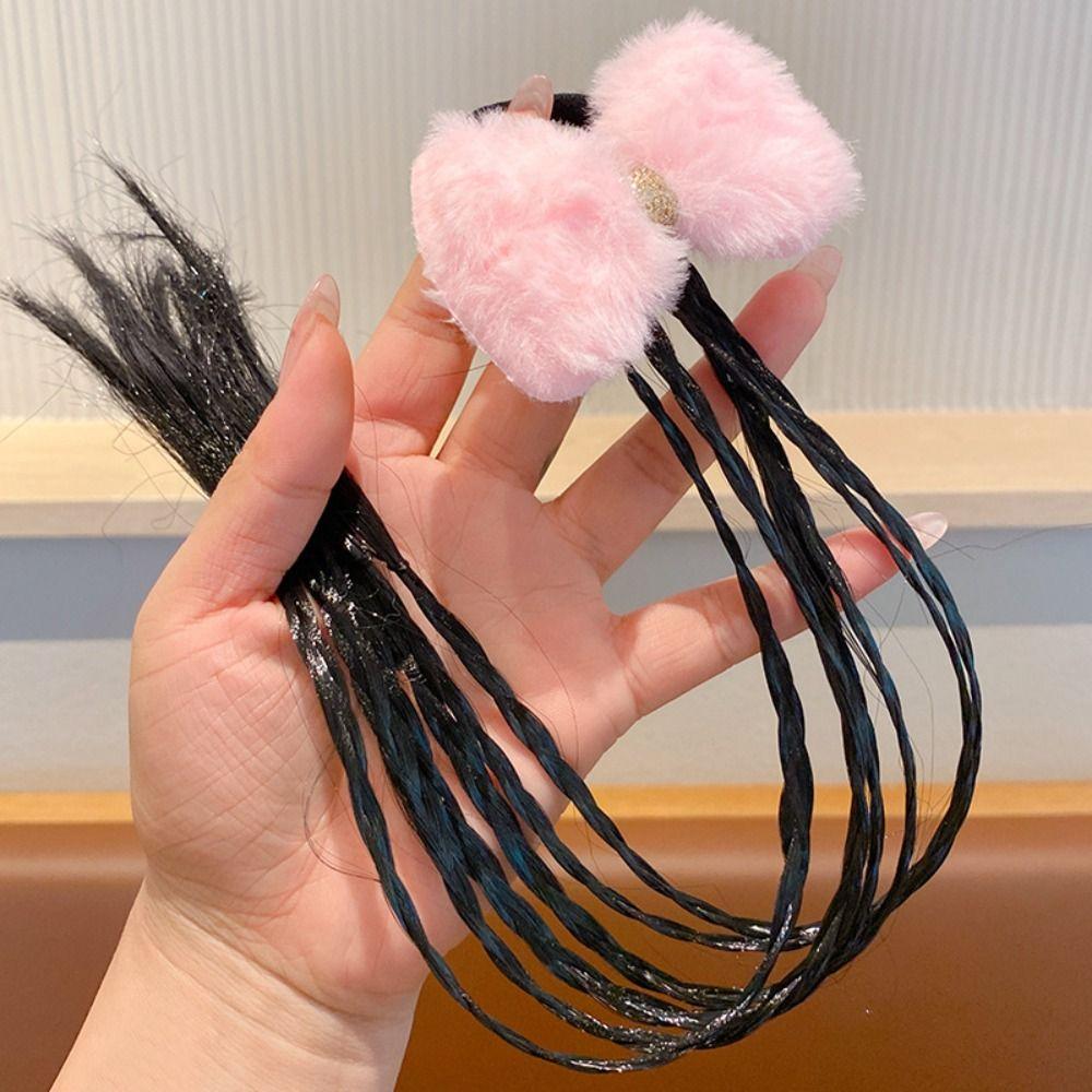 1/2pcs Cute Headwear Girls New Year Headdress Rubber Bands Children's Bow Wig Birthday Gifts