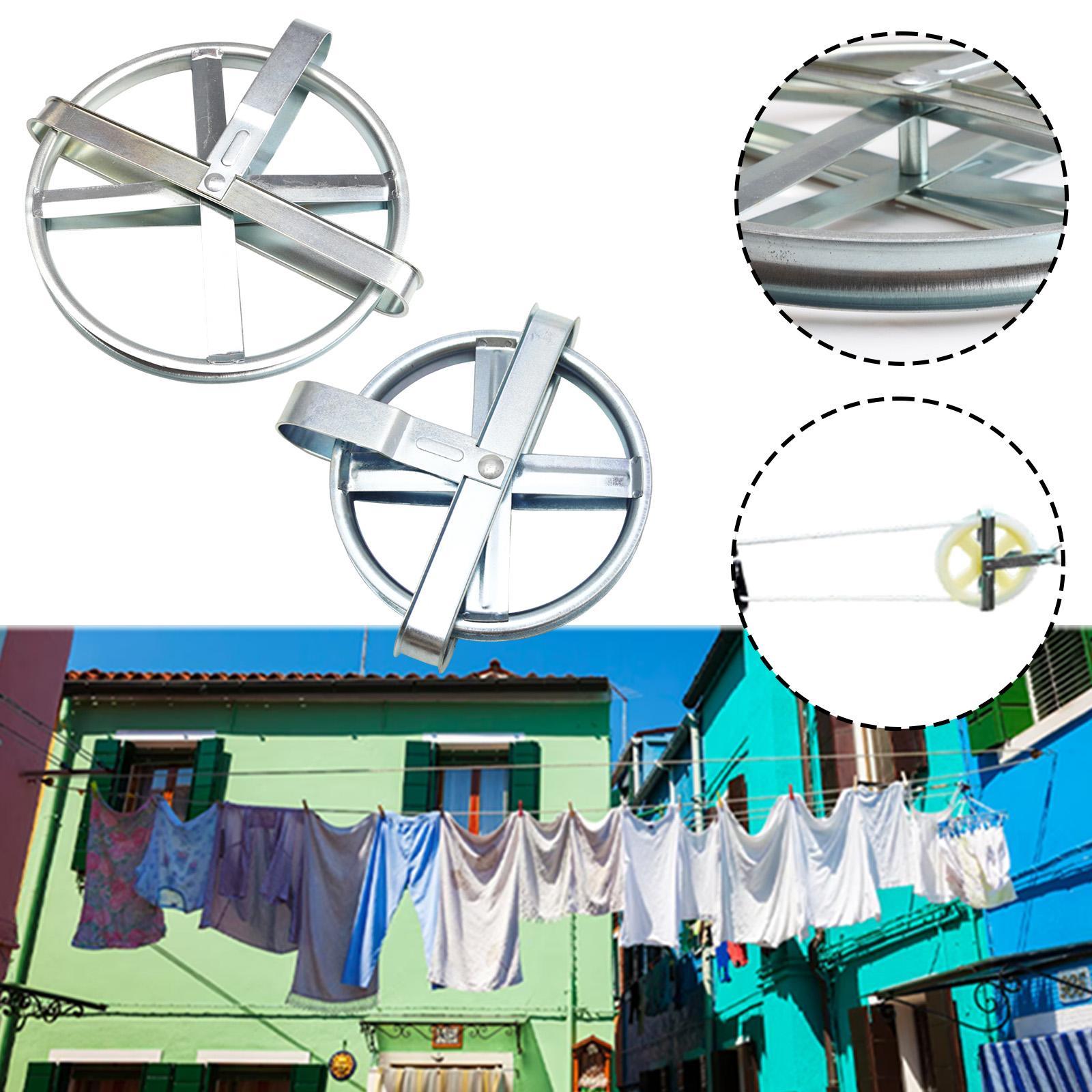 

Clothesline Pulley Nylon Rope Pulleys System Easy Installation Portable Heavy Duty Cable Pulleys Outdoor Hanging for Backyard 15cmx15cmx3cm