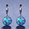 Fashion Round Leverback Jewelry Women Soccer Opal Earrings Gift