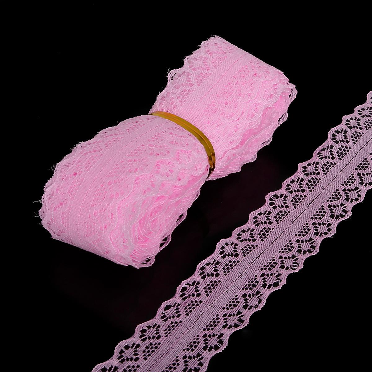 

Вышитая кружевная бейка для шитья светло-розовый