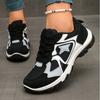Fashion 2025 Women's Tennis Shoes Spring and Autumn New Pu Leather Splicing Lace-up Casual Sneakers Fashion Breathable Jogging Dad Shoes