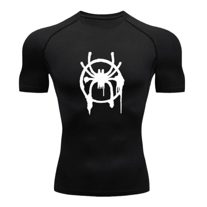 Men's Quick-drying Short-sleeved Fitness Gym Running Fashion Breathable Workout T-shirt Training Casual Compression Slim Tight Fit Tops